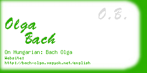 olga bach business card